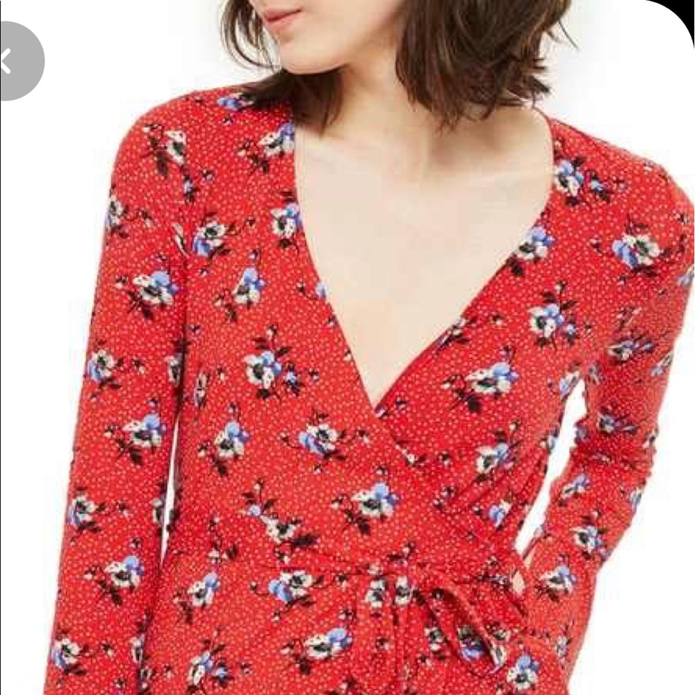 Topshop Jersey Wrap top